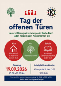 Flyer mit der Aufschrift Tag der offenen Türen und Informationen zum Tag am 19.9.2026